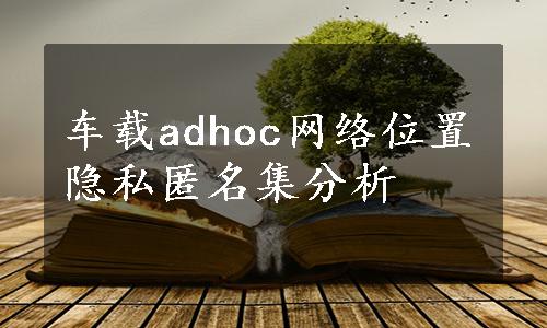 车载adhoc网络位置隐私匿名集分析