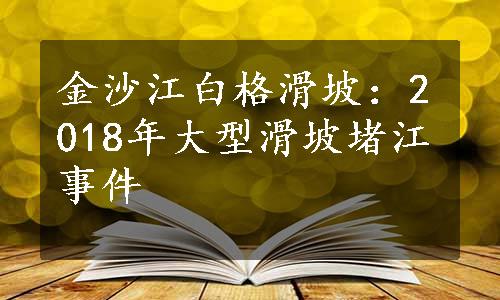 金沙江白格滑坡：2018年大型滑坡堵江事件