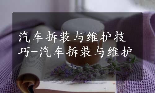 汽车拆装与维护技巧-汽车拆装与维护