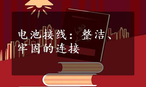 电池接线：整洁、牢固的连接