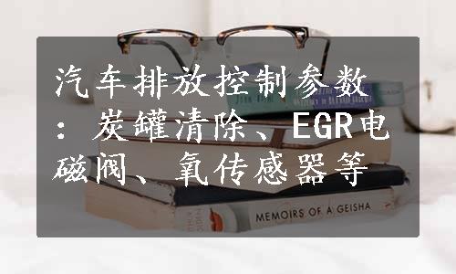 汽车排放控制参数：炭罐清除、EGR电磁阀、氧传感器等