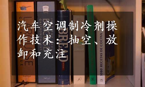 汽车空调制冷剂操作技术：抽空、放卸和充注