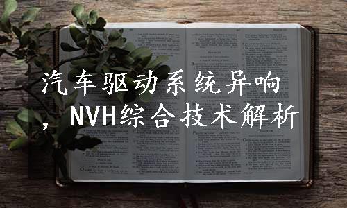 汽车驱动系统异响，NVH综合技术解析