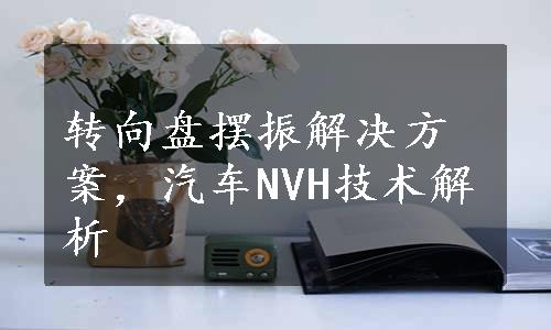 转向盘摆振解决方案，汽车NVH技术解析