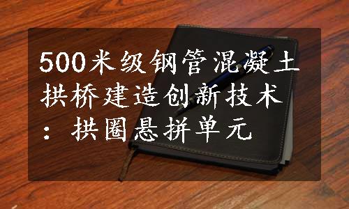 500米级钢管混凝土拱桥建造创新技术：拱圈悬拼单元