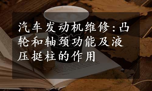 汽车发动机维修:凸轮和轴颈功能及液压挺柱的作用