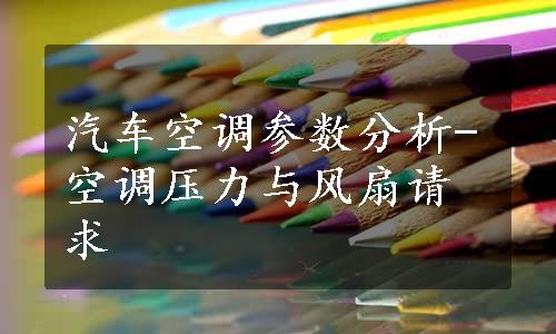 汽车空调参数分析-空调压力与风扇请求