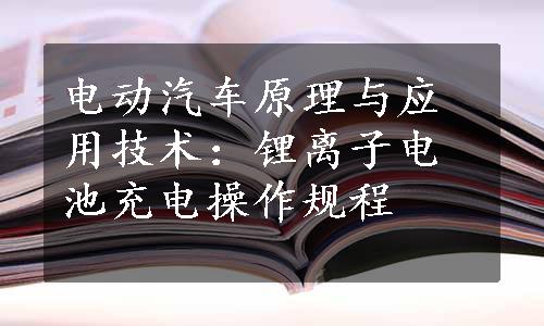 电动汽车原理与应用技术：锂离子电池充电操作规程