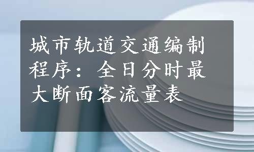 城市轨道交通编制程序：全日分时最大断面客流量表