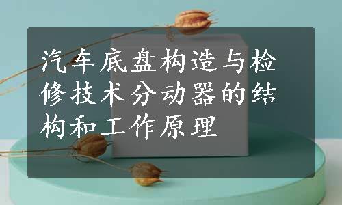 汽车底盘构造与检修技术分动器的结构和工作原理