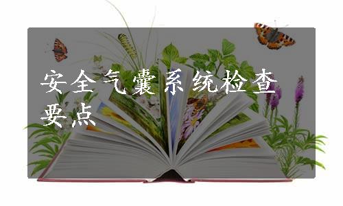 安全气囊系统检查要点