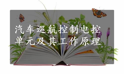 汽车巡航控制电控单元及其工作原理