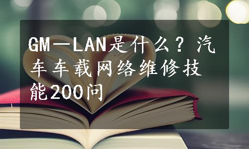 GM－LAN是什么？汽车车载网络维修技能200问