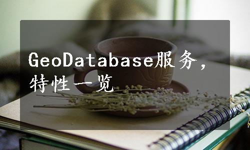 GeoDatabase服务，特性一览