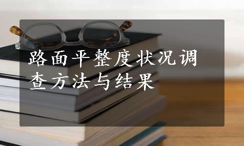 路面平整度状况调查方法与结果