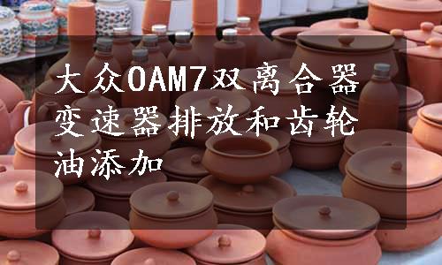 大众OAM7双离合器变速器排放和齿轮油添加