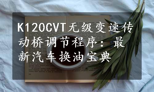 K120CVT无级变速传动桥调节程序：最新汽车换油宝典