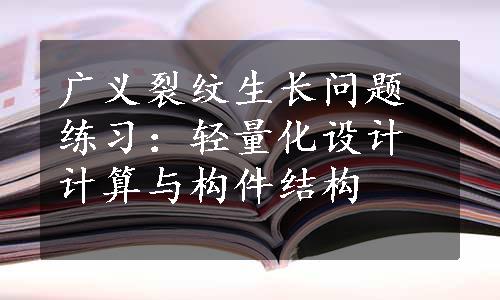 广义裂纹生长问题练习：轻量化设计计算与构件结构