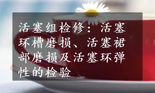 活塞组检修：活塞环槽磨损、活塞裙部磨损及活塞环弹性的检验