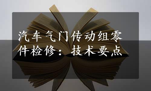 汽车气门传动组零件检修：技术要点