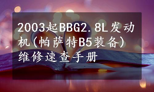 2003起BBG2.8L发动机(帕萨特B5装备)维修速查手册