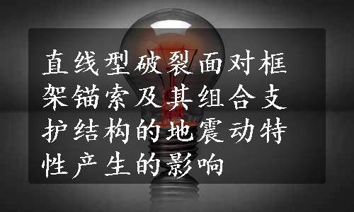 直线型破裂面对框架锚索及其组合支护结构的地震动特性产生的影响