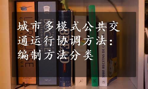 城市多模式公共交通运行协调方法：编制方法分类