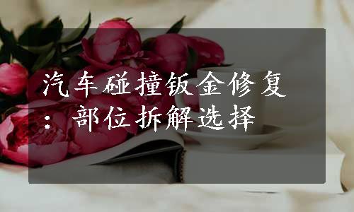 汽车碰撞钣金修复：部位拆解选择