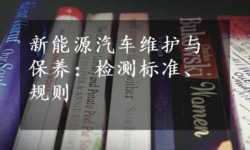 新能源汽车维护与保养：检测标准、规则