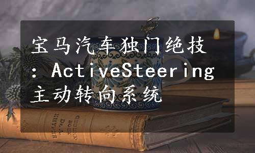 宝马汽车独门绝技：ActiveSteering主动转向系统