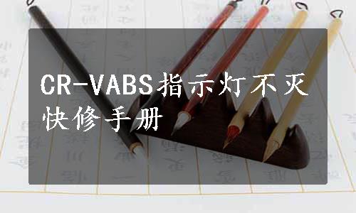 CR-VABS指示灯不灭快修手册