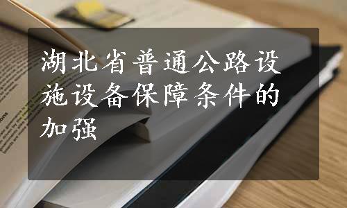 湖北省普通公路设施设备保障条件的加强