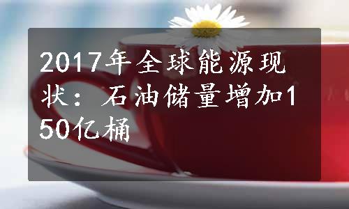 2017年全球能源现状：石油储量增加150亿桶