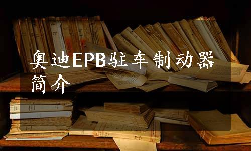 奥迪EPB驻车制动器简介