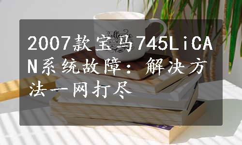 2007款宝马745LiCAN系统故障：解决方法一网打尽