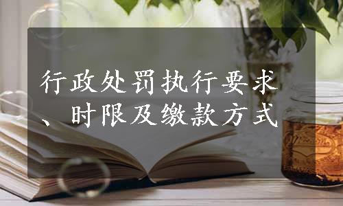 行政处罚执行要求、时限及缴款方式