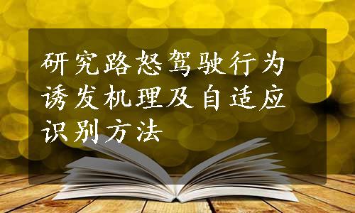 研究路怒驾驶行为诱发机理及自适应识别方法