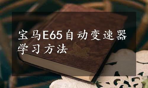 宝马E65自动变速器学习方法