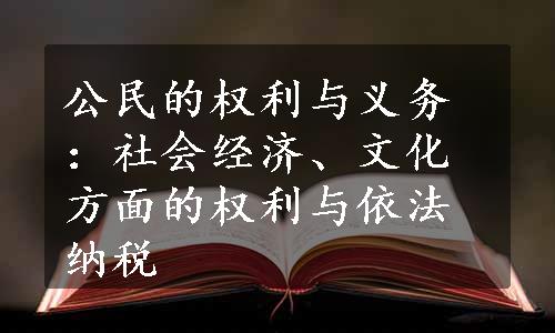 公民的权利与义务：社会经济、文化方面的权利与依法纳税