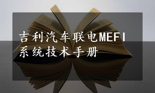 吉利汽车联电MEFI系统技术手册