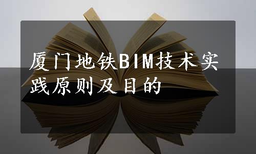 厦门地铁BIM技术实践原则及目的