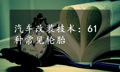 汽车改装技术：61种常见轮胎