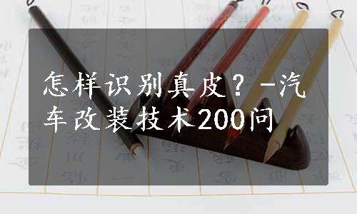 怎样识别真皮？-汽车改装技术200问