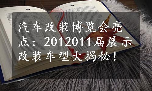 汽车改装博览会亮点：2012011届展示改装车型大揭秘！