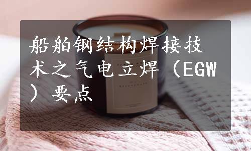 船舶钢结构焊接技术之气电立焊（EGW）要点