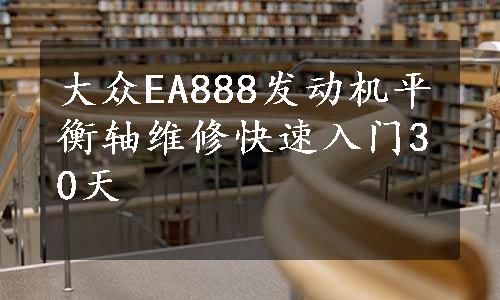 大众EA888发动机平衡轴维修快速入门30天