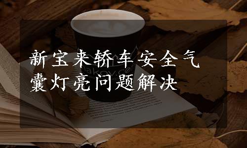 新宝来轿车安全气囊灯亮问题解决