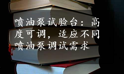 喷油泵试验台：高度可调，适应不同喷油泵调试需求