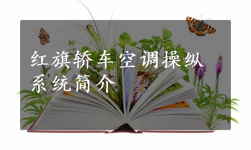 红旗轿车空调操纵系统简介