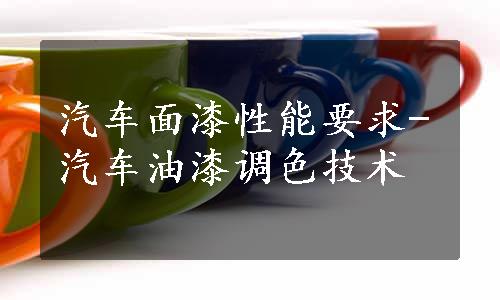 汽车面漆性能要求-汽车油漆调色技术